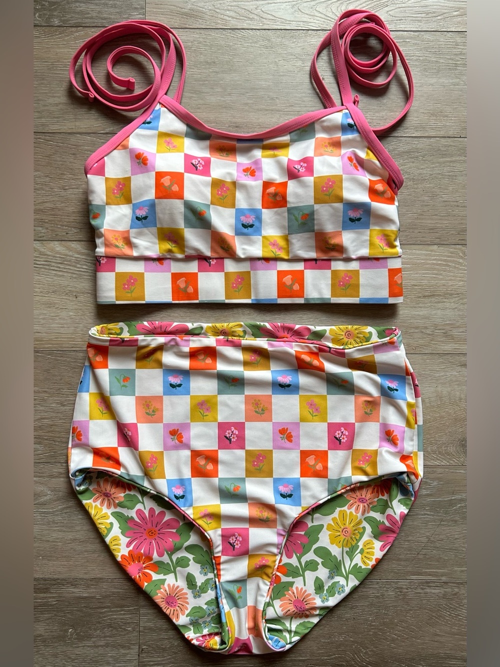 Lime Ricki Women’s Two-Piece Swim Set with Reversible Bottoms